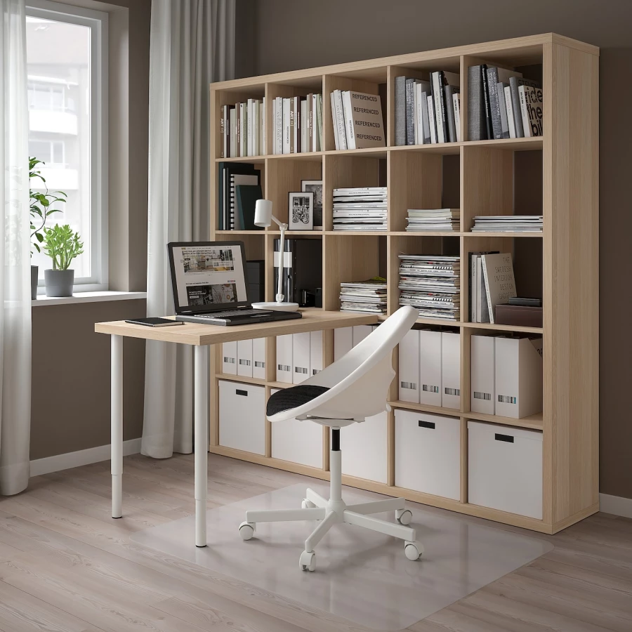 Письменный стол - KALLAX / LINNMON IKEA/ КАЛЛАКС / ЛИННМОН  ИКЕА,  182 см, под беленый дуб (изображение №2)