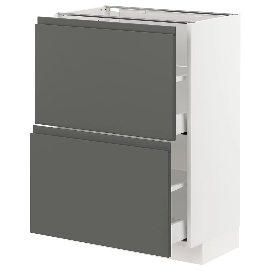 Напольный шкаф - IKEA METOD MAXIMERA, 88x39x60см, белый/темно-серый, МЕТОД МАКСИМЕРА ИКЕА (изображение №1)