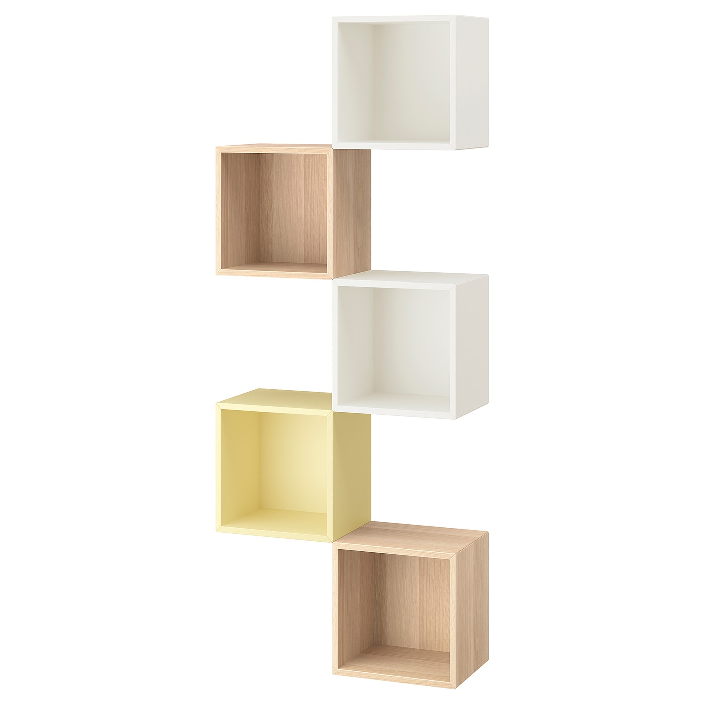 Комбинация для хранения - EKET IKEA/ ЭКЕТ ИКЕА,  105х70 см,   белый/бледно-коричневый/желтый