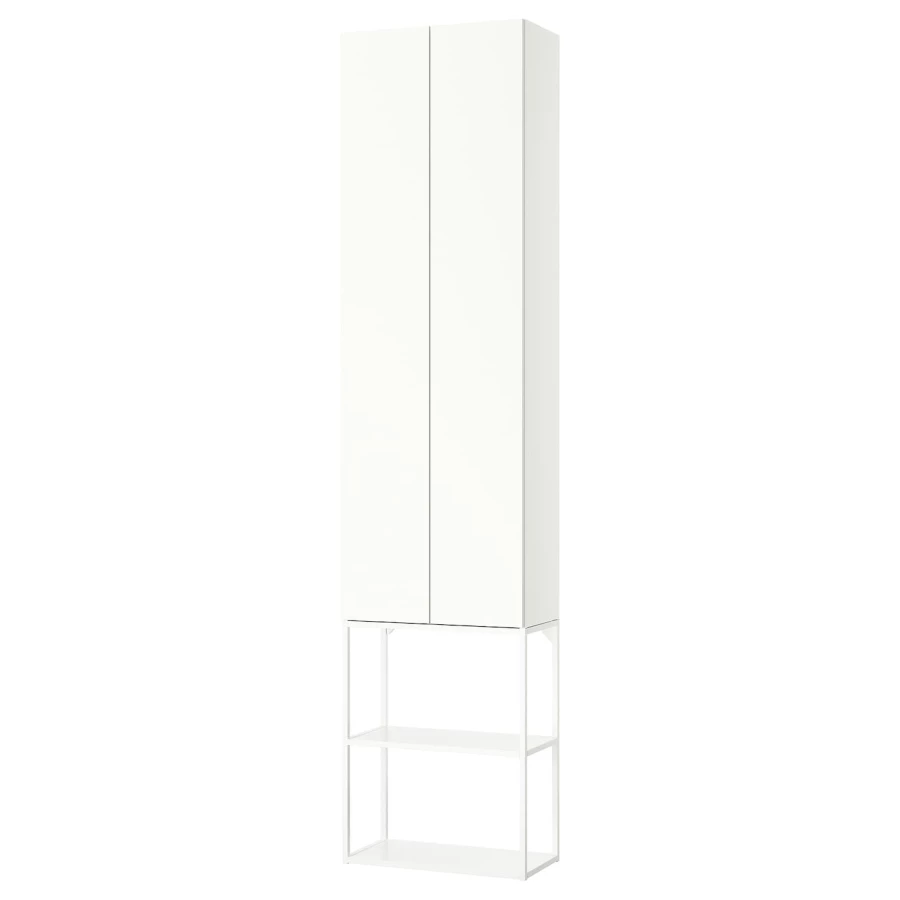 Книжный шкаф - IKEA ENHET/ЭНХЕТ ИКЕА, 60х32х255 см, белый (изображение №1)