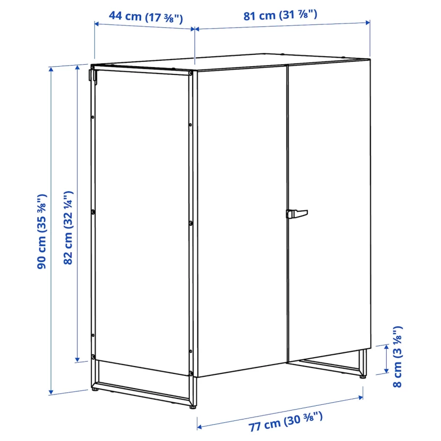 Книжный шкаф - JOSTEIN IKEA/ ЙОСТЕЙН ИКЕА,  90х81 см, белый (изображение №5)
