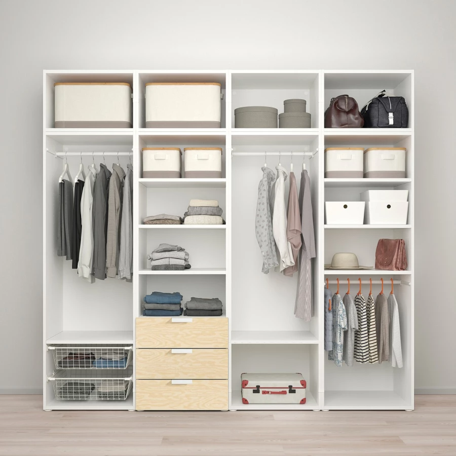 Шкаф 9 дверей + 3 ящика - IKEA PLATSA/ПЛАТСА ИКЕА, 57х240х221 см, белый/бежевый (изображение №3)