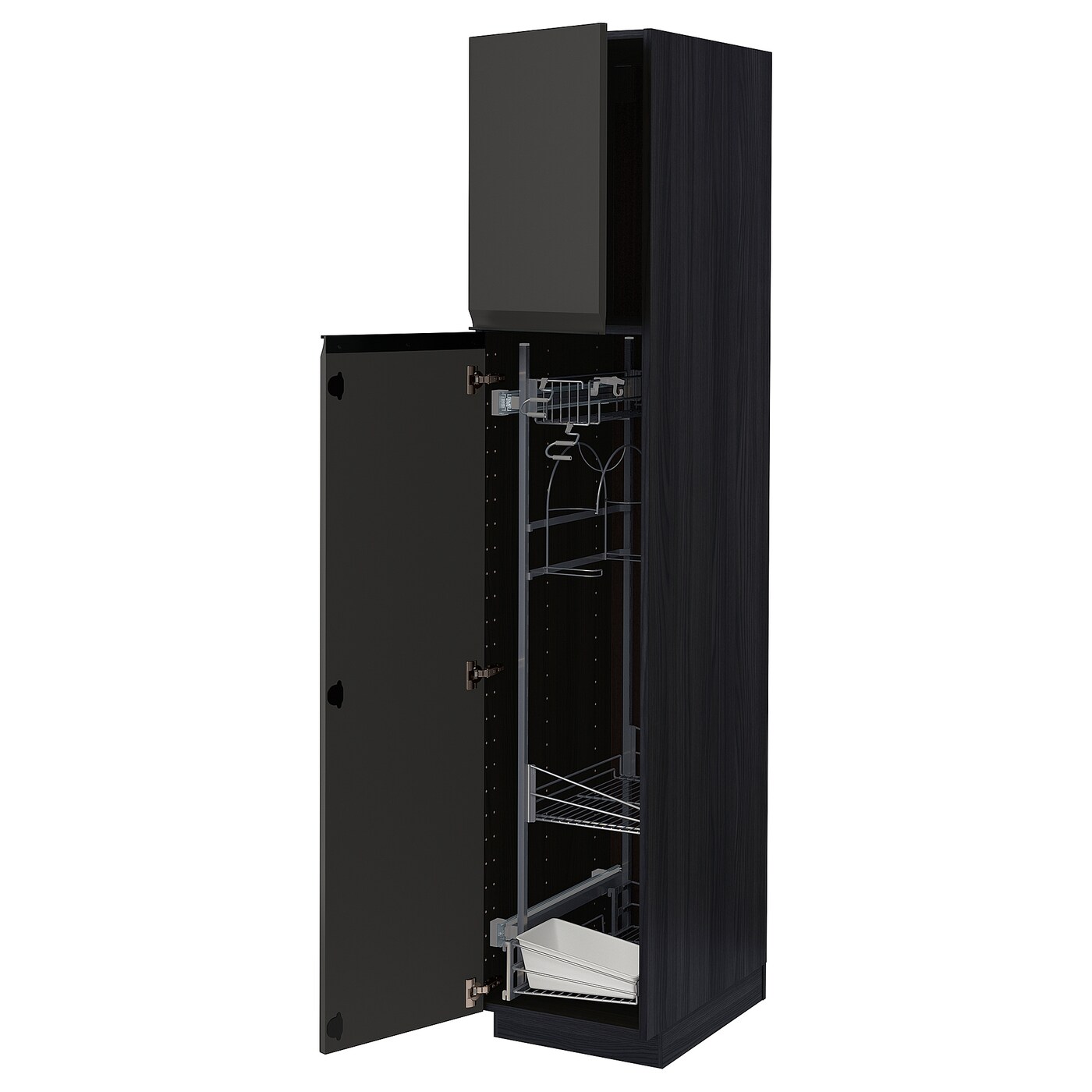 Высокий шкаф - IKEA METOD/МЕТОД ИКЕА, 200х60х40 см, черный