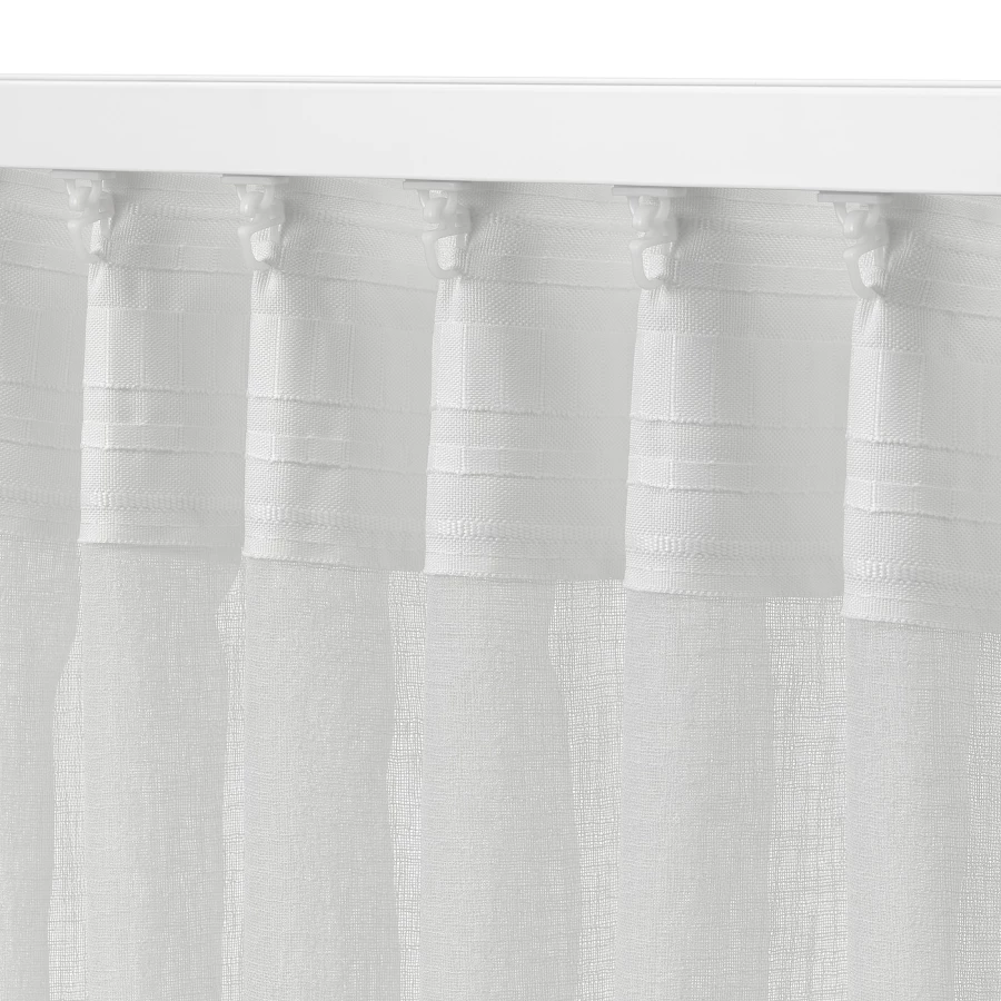Тюль, 2 шт. - IKEA ÄNGSRUTEMAL/ANGSRUTEMAL, 300х145 см, белый, АНГСРУТЕРМАЛ (изображение №3)
