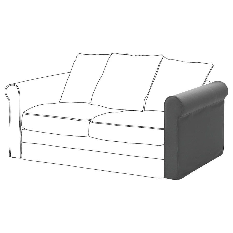 Подлокотник - IKEA GRÖNLID/GRONLID/ГРЁНЛИД ИКЕА, 61х93х18 см, темно-серый (изображение №1)