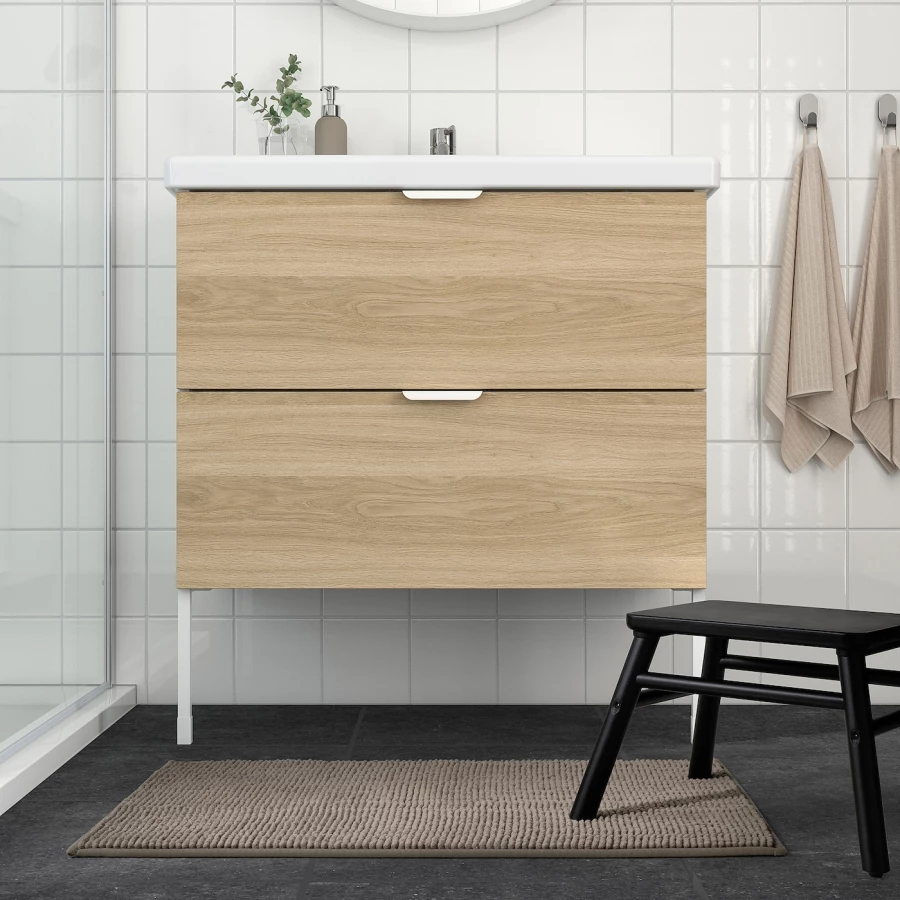 Коврик для ванной - IKEA TOFTBO, 80х50 см, бежевый, ТОФТБУ ИКЕА (изображение №2)