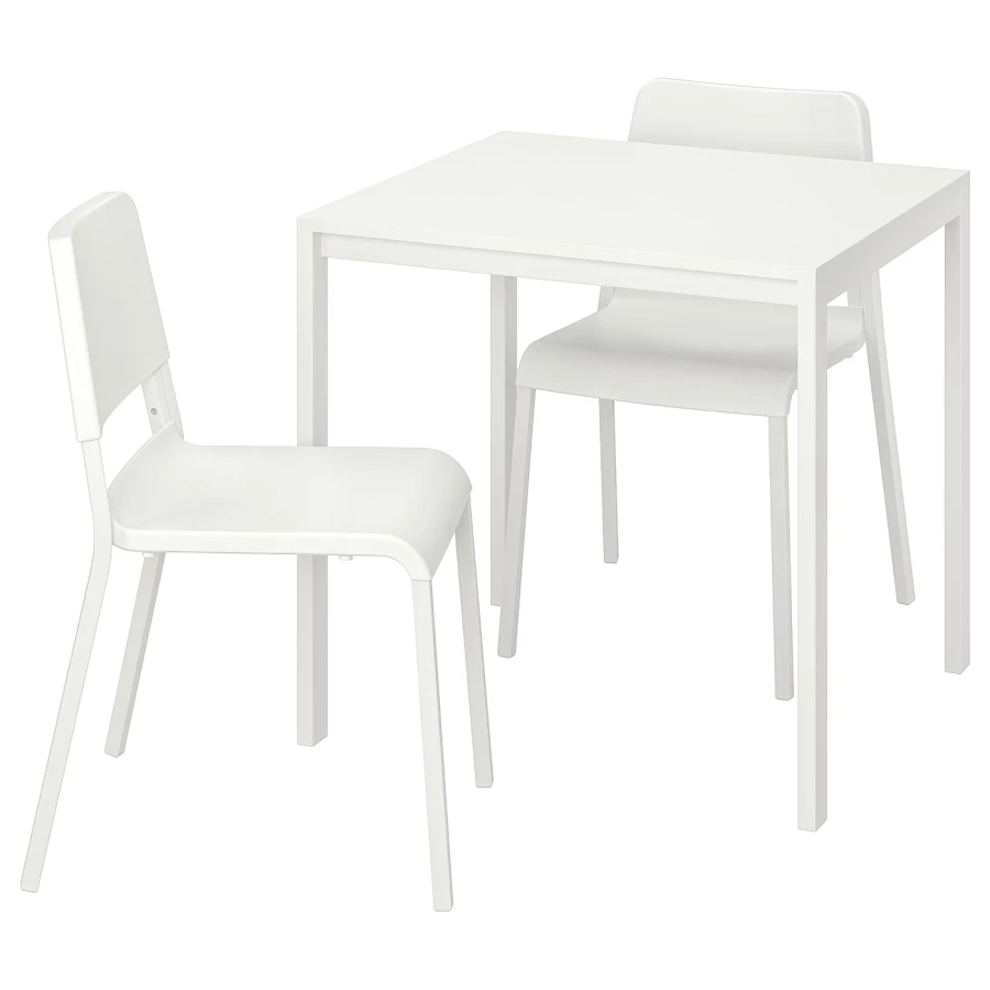 Кухонный стол - MELLTORP/TEODORES IKEA/МЕЛЛЬТОРП /ТЕОДОРЕС ИКЕА, 75х75 см, белый (изображение №1)