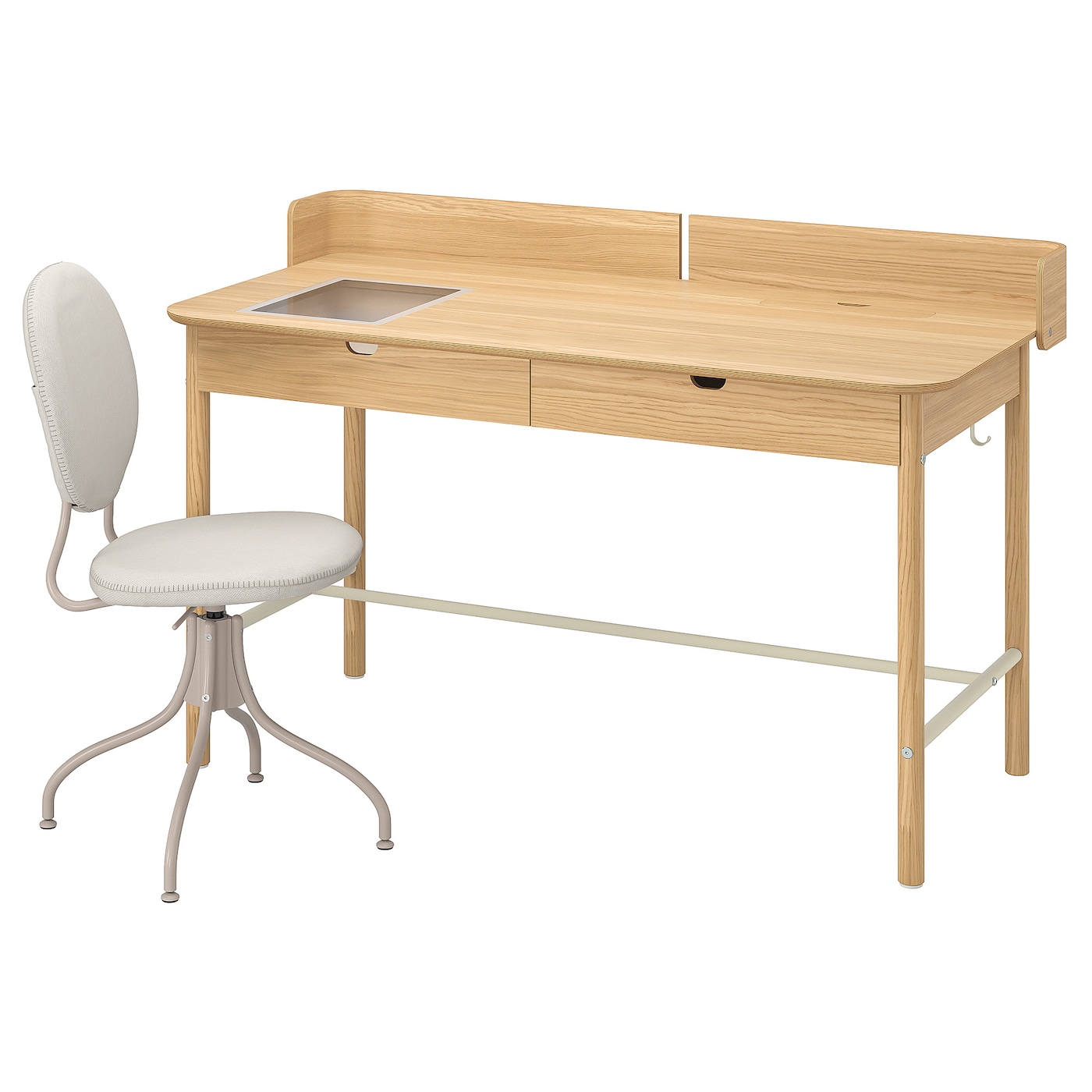 Комбинация: стол и стул - IKEA RIDSPÖ/RIDSPO/BJÖRKBERGET/BJORKBERGET, 140х70 см, дуб, РИДСПО/БЬЕРБЕРГЕТ ИКЕА