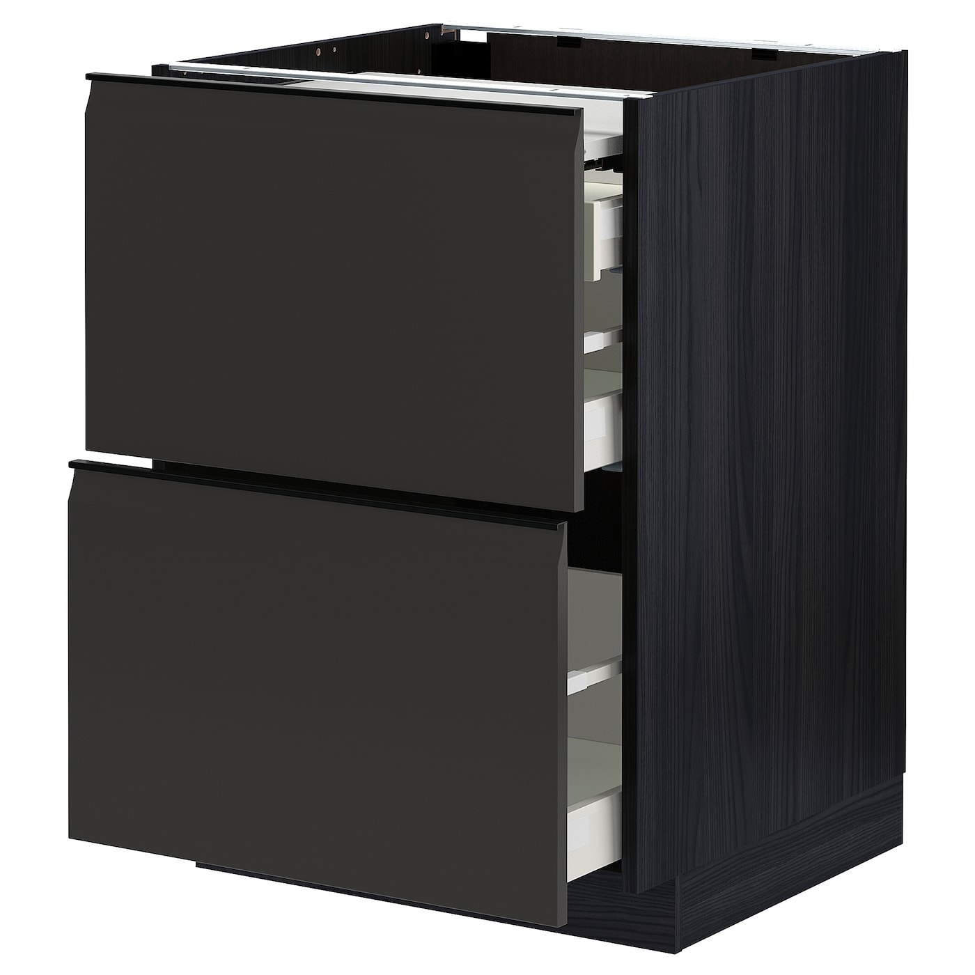 Напольный шкаф - METOD / MAXIMERA IKEA/ МЕТОД/ МАКСИМЕРА ИКЕА,  88х60 см, черный/серый