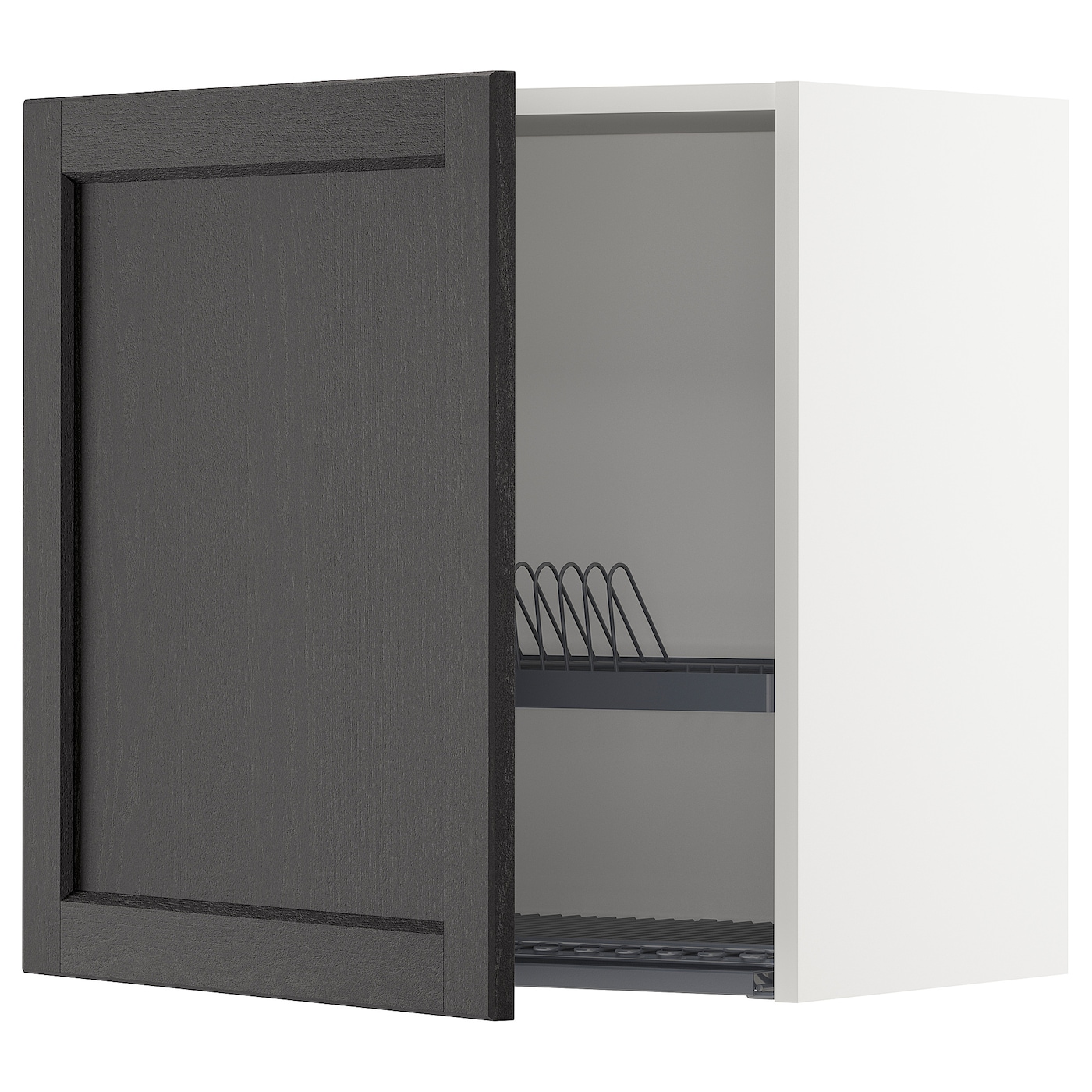 Навесной шкаф с сушилкой - METOD IKEA/ МЕТОД ИКЕА, 60х60 см, белый/черный