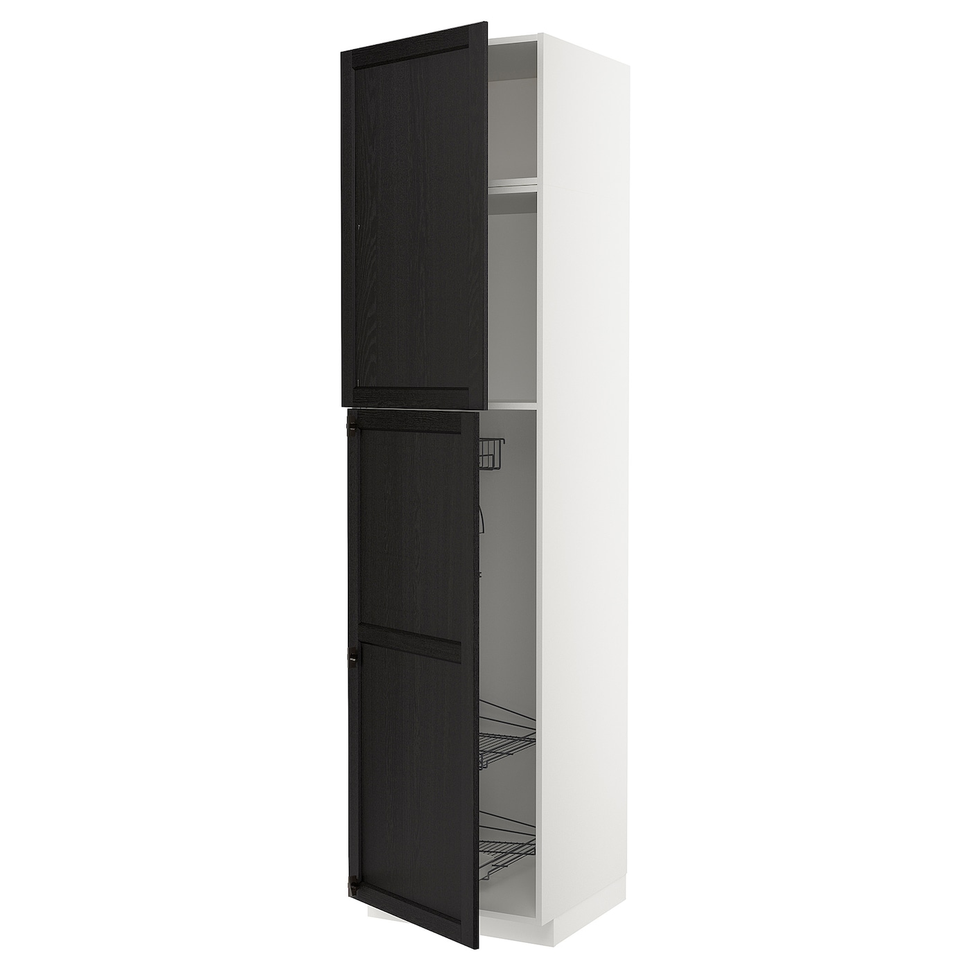 Высокий шкаф - IKEA METOD/МЕТОД ИКЕА, 60х60х240 см, белый/черный