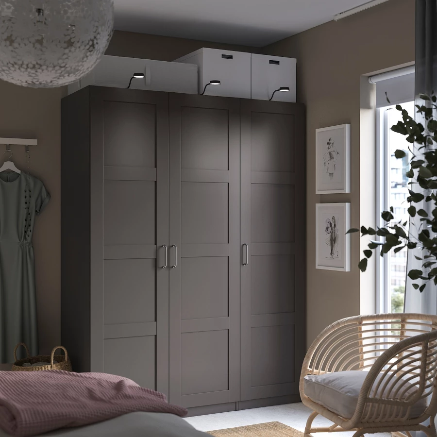 Дверь с петлями -  BERGSBO IKEA/ БЕРГСБУ ИКЕА, 195х50 см,  серый (изображение №2)