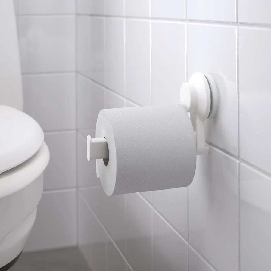 Держатель для рулонов туалетной бумаги - TISKEN IKEA/ ТИСКЕН ИКЕА,  15 см, белый (изображение №5)