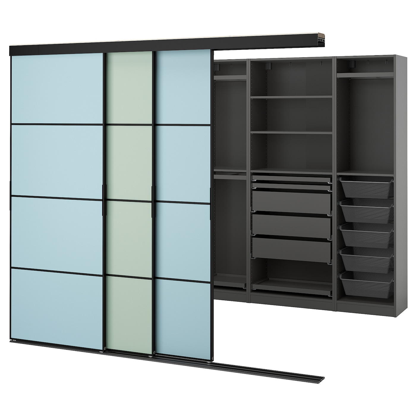 Шкаф - SKYTTA / PAX IKEA/ СКИТТА / ПАКС  ИКЕА, 204х251 см, черный