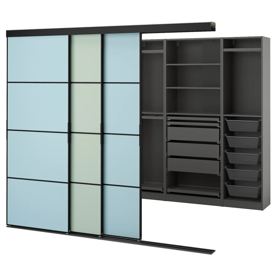 Шкаф - SKYTTA / PAX IKEA/ СКИТТА / ПАКС  ИКЕА, 204х251 см, черный (изображение №1)