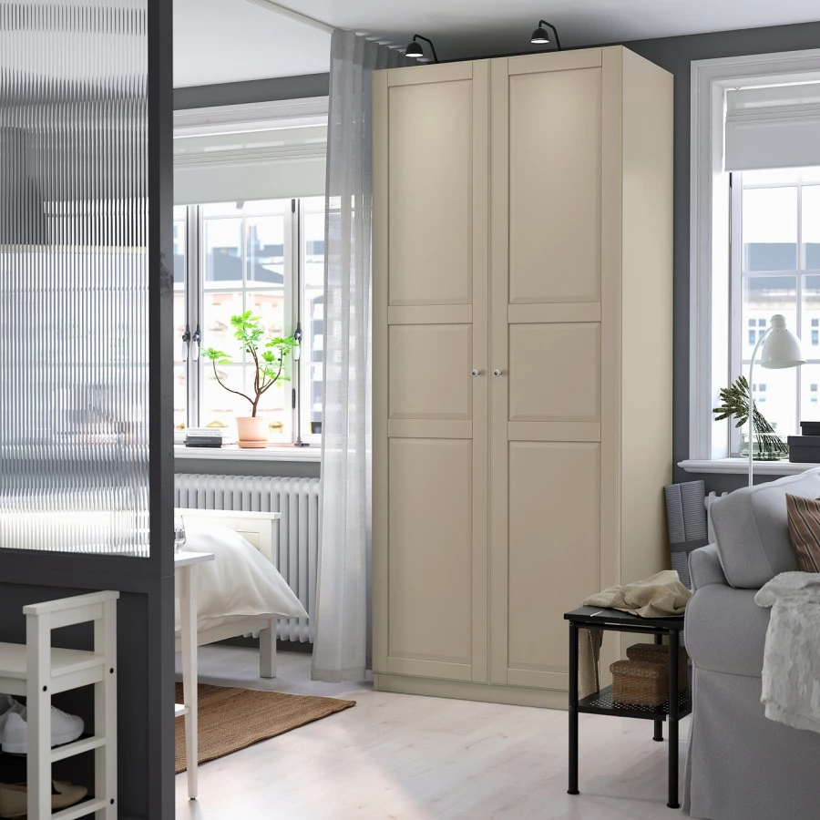 Гардеробная комбинация - IKEA PAX/TYSSEDAL / ПАКС/ТИССЕДАЛЬ ИКЕА, 236x100x60 см ,бежевый (изображение №2)
