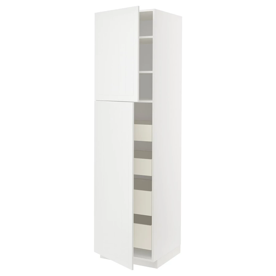 Высокий шкаф - IKEA METOD/MAXIMERA/МЕТОД/МАКСИМЕРА ИКЕА, 60х60х220 см, белый (изображение №1)