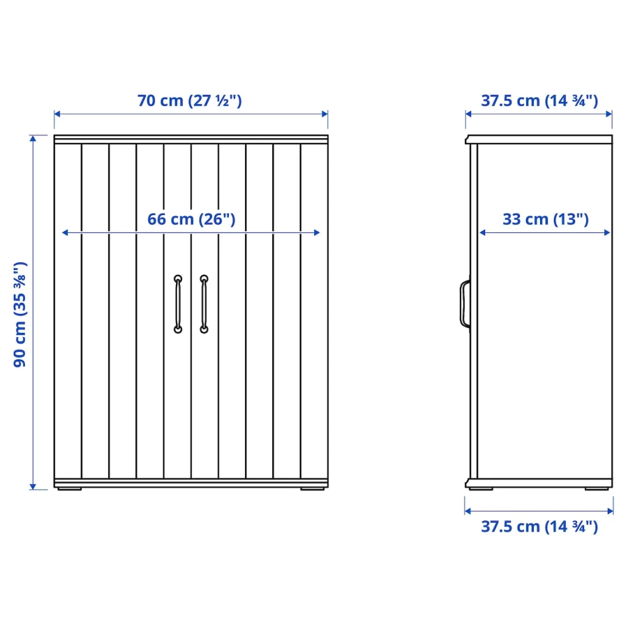 Шкаф - SKRUVBY  IKEA/ СКРУВБИ ИКЕА, 70x90 см, белый/под беленый дуб (изображение №2)