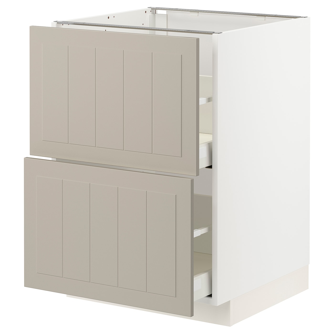 Напольный кухонный шкаф  - IKEA METOD MAXIMERA, 88x62x60см, белый/темно-бежевый, МЕТОД МАКСИМЕРА ИКЕА
