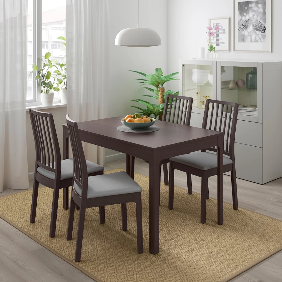 Раздвижной обеденный стол - IKEA EKEDALEN, 120/180х80 см, темно-коричневый, ЭКЕДАЛЕН ИКЕА (изображение №2)
