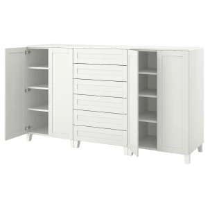 Шкаф - PLATSA/ SANNIDAL IKEA/ ПЛАТСА/САННИДАЛЬ ИКЕА, 240x57x133 см, белый