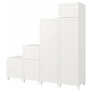 Гардероб - IKEA SMÅSTAD / PLATSA/ ПЛАТСА ИКЕА, 231х240 см, белый, 6 дверей