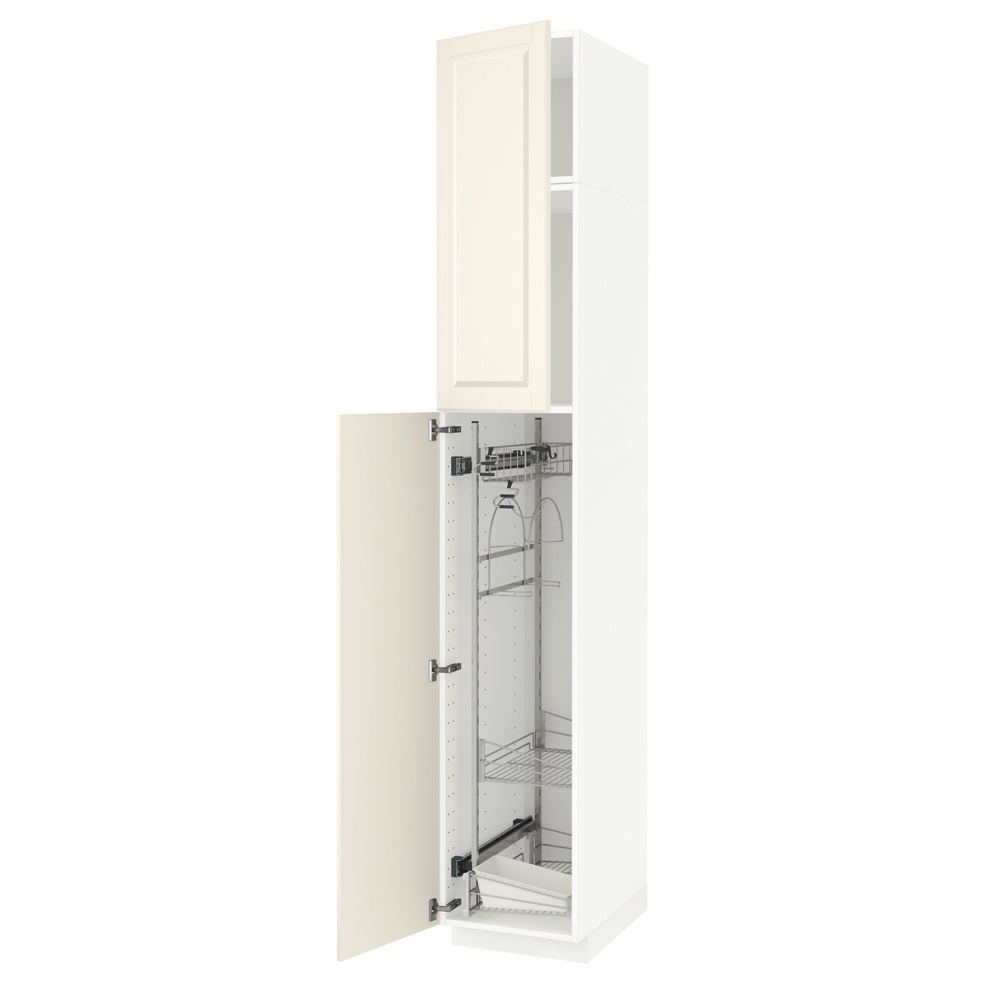 Высокий шкаф/бытовой - IKEA METOD/МЕТОД ИКЕА, 240х60х40 см, белый/кремовый