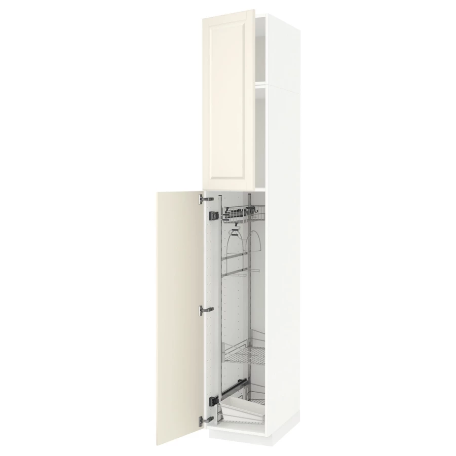 Высокий шкаф/бытовой - IKEA METOD/МЕТОД ИКЕА, 240х60х40 см, белый/кремовый (изображение №1)