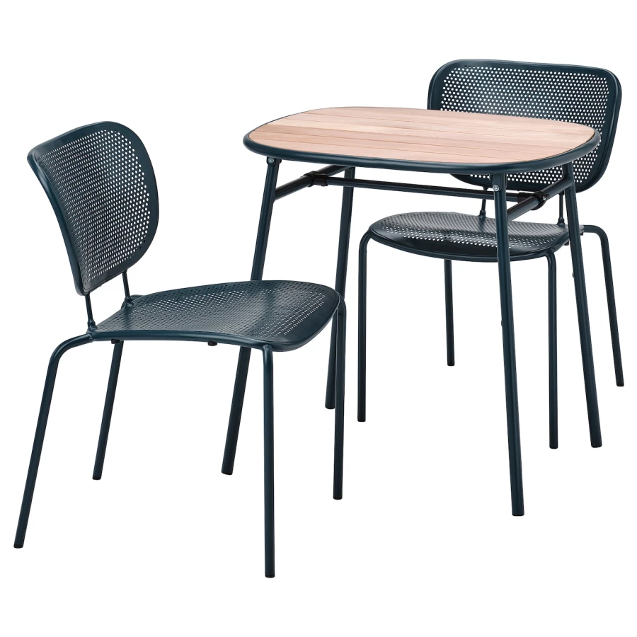 Комплект стол и стул - IKEA DUVSKÄR/DUVSKAR/ ДУВСКАР ИКЕА, 80х57х52 см, коричневый/синий (изображение №1)