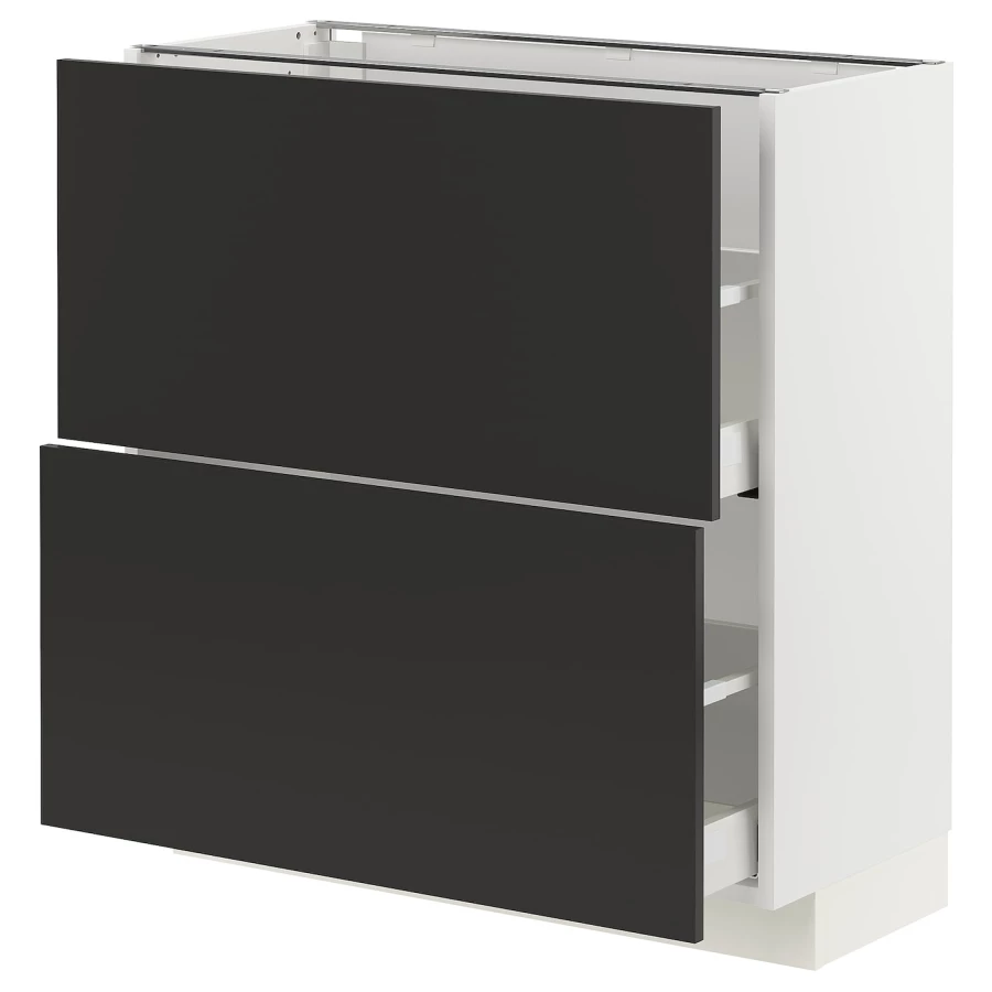 Напольный шкаф - IKEA METOD MAXIMERA, 88x39x80см, черный/белый, МЕТОД МАКСИМЕРА ИКЕА (изображение №1)