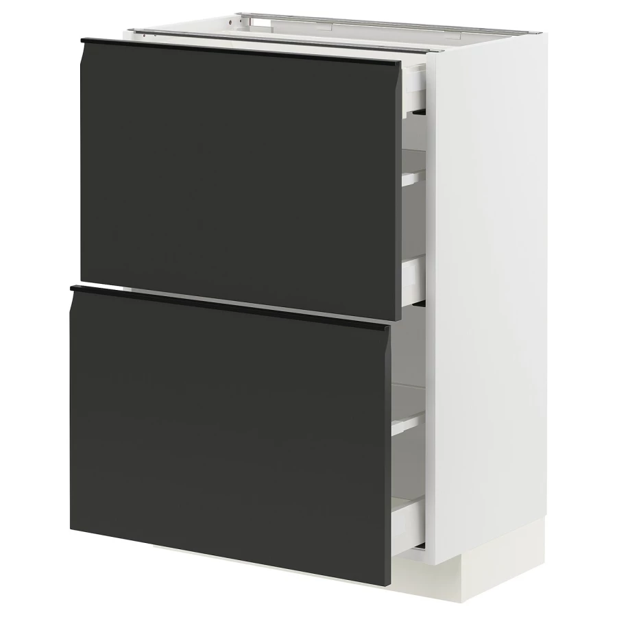 Напольный кухонный шкаф  - IKEA METOD MAXIMERA, 88x39x60см, белый/черный, МЕТОД МАКСИМЕРА ИКЕА (изображение №1)
