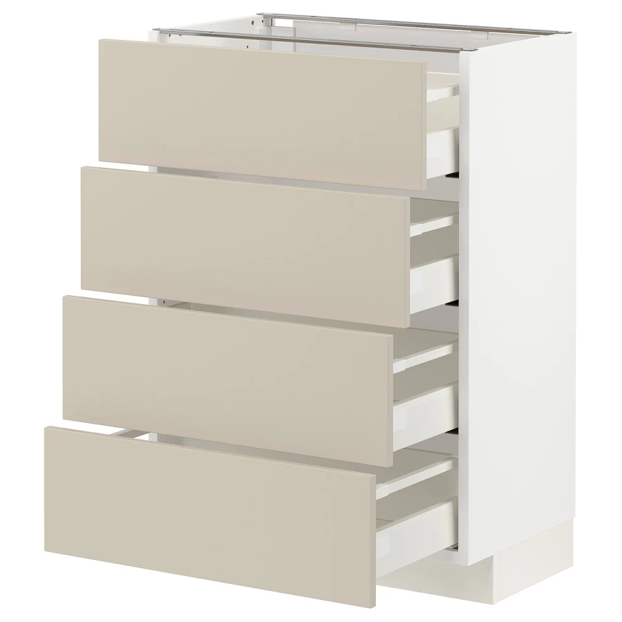 Напольный шкаф  - IKEA METOD MAXIMERA, 88x39,2x60см, белый/бежевый, МЕТОД МАКСИМЕРА ИКЕА (изображение №1)