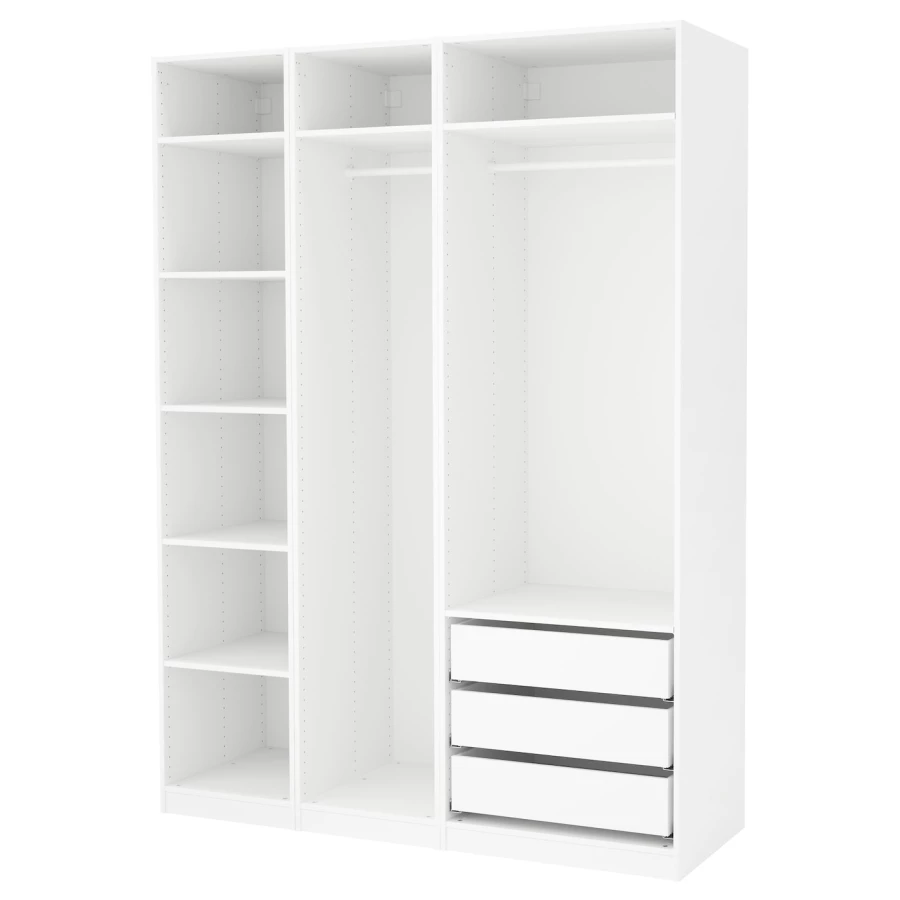 Гардероб - IKEA PAX, 175x58x236 см, белый ПАКС ИКЕА (изображение №1)