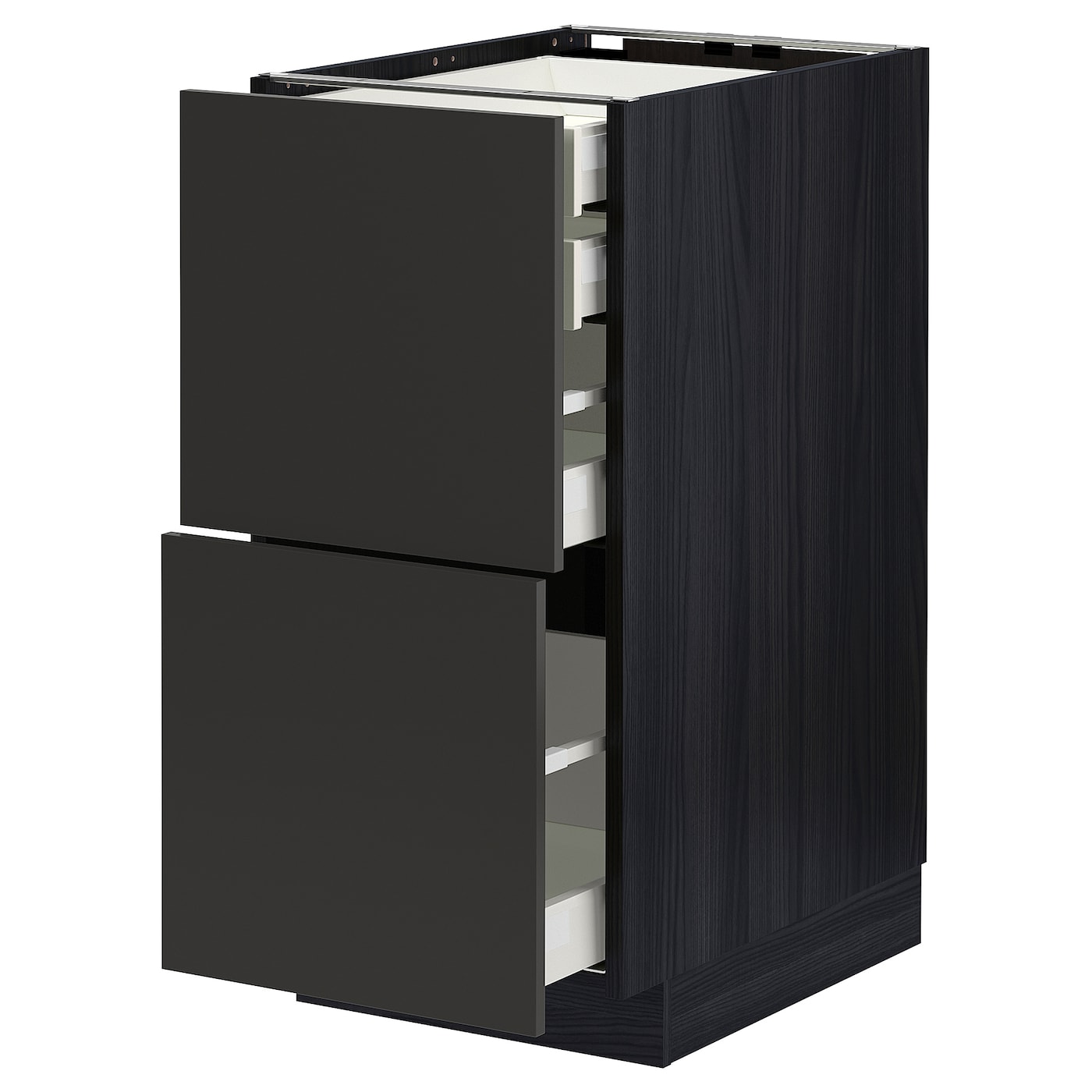 Напольный кухонный шкаф  - IKEA METOD MAXIMERA, 88x61,6x40см, черный, МЕТОД МАКСИМЕРА ИКЕА