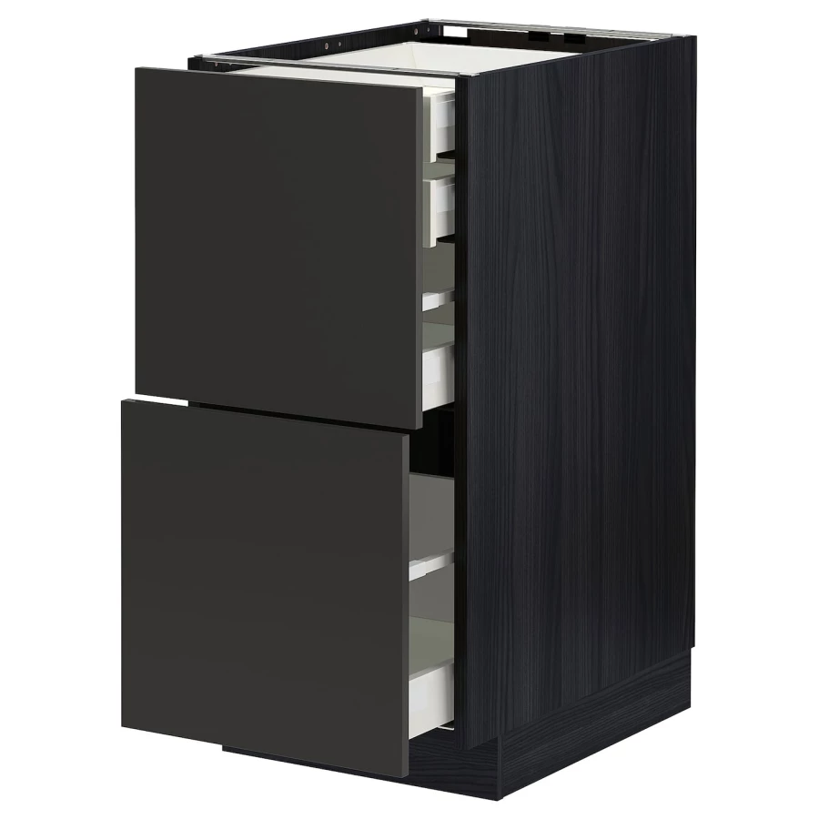 Напольный кухонный шкаф  - IKEA METOD MAXIMERA, 88x61,6x40см, черный, МЕТОД МАКСИМЕРА ИКЕА (изображение №1)