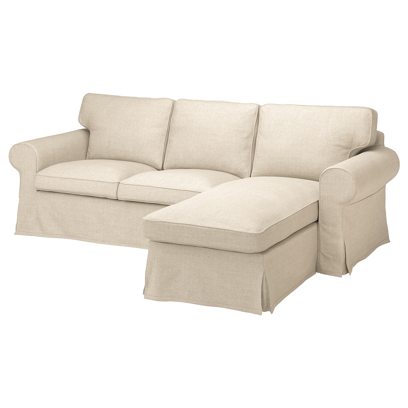 3-местный диван с шезлонгом - IKEA EKTORP, 88x88x252см, бежевый, ЭКТОРП ИКЕА