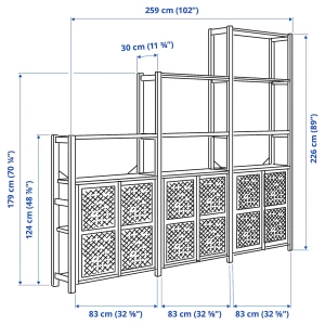 Второе фото. Книжный шкаф - IVAR IKEA/ ИВАР ИКЕА, 259х226 см, под беленый дуб