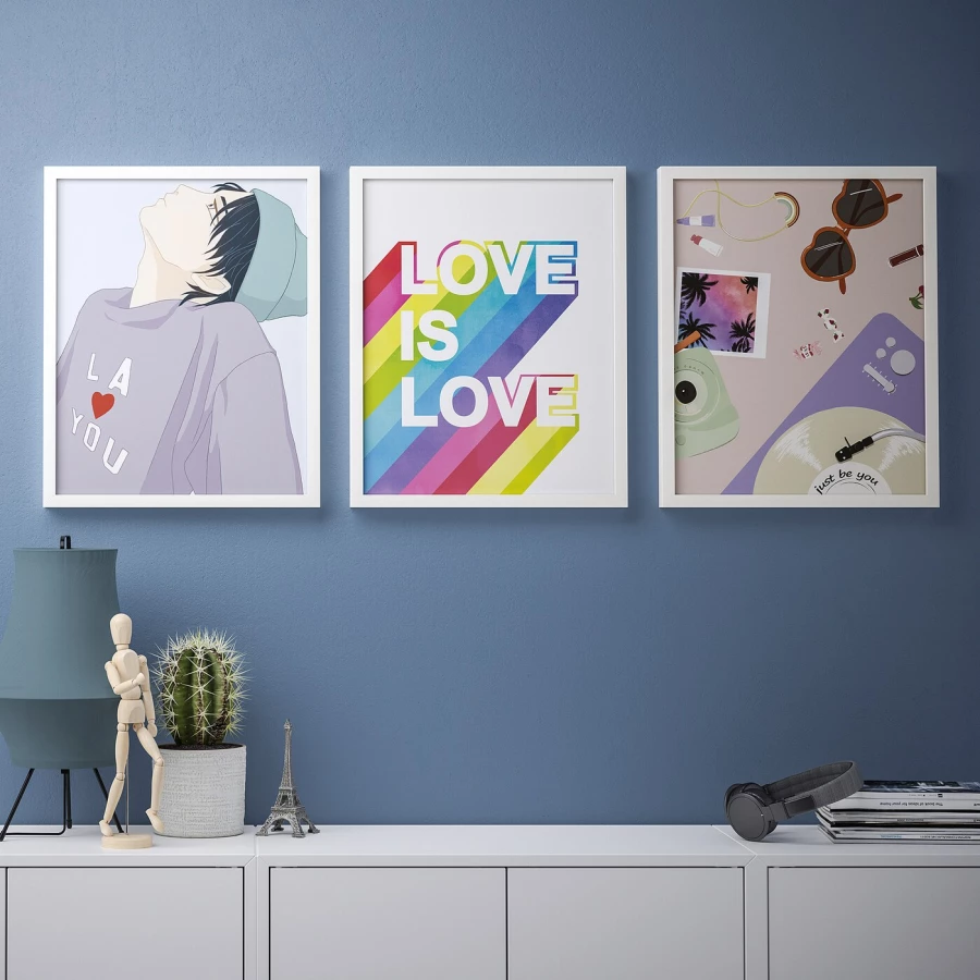 Постер, 3 шт. - IKEA BILD, 40х50 см, «Любовь есть любовь», БИЛЬД ИКЕА (изображение №2)