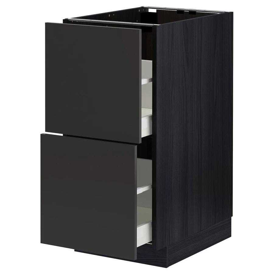 Напольный кухонный шкаф  - IKEA METOD MAXIMERA, 88x61,6x40см, черный, МЕТОД МАКСИМЕРА ИКЕА (изображение №1)