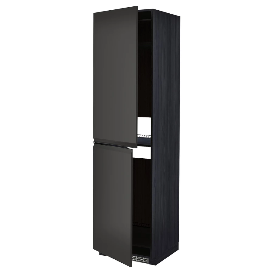 Высокий шкаф - IKEA METOD/МЕТОД ИКЕА, 220х60х60 см, черный (изображение №1)