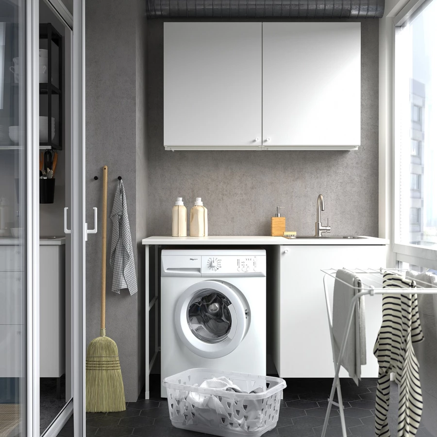 Комбинация для ванной - IKEA ENHET, 139х63.5х87.5 см, белый, ЭНХЕТ ИКЕА (изображение №5)