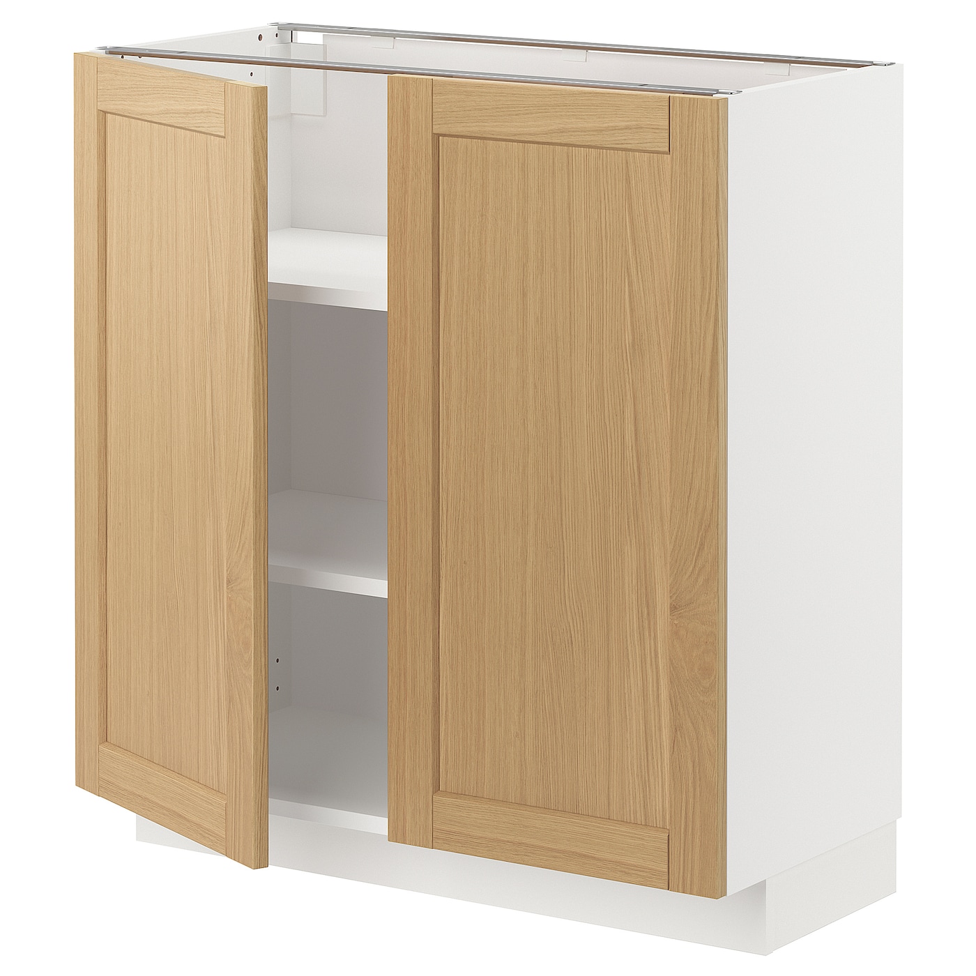 Напольный шкаф - METOD IKEA/ МЕТОД ИКЕА, 80х37  см, белый/под беленый дуб