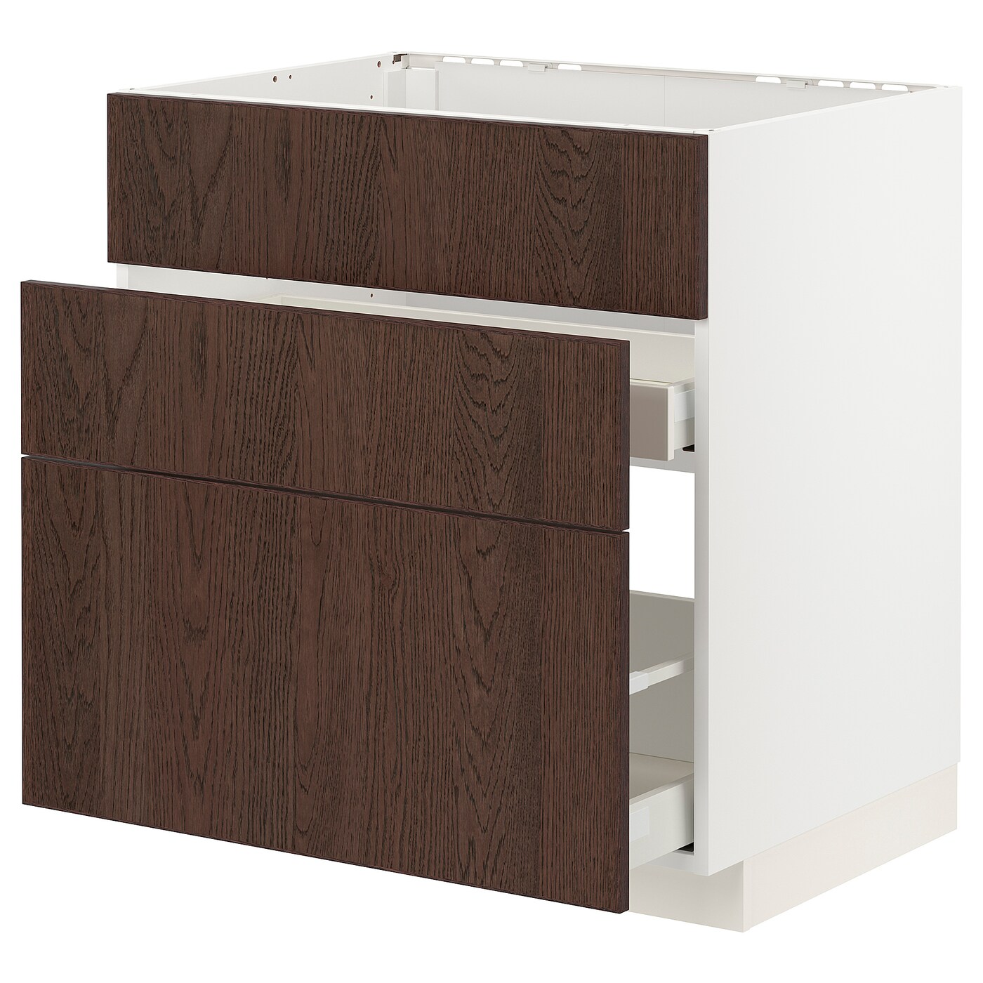 Напольный кухонный шкаф  - IKEA METOD MAXIMERA, 88x61,6x80см, белый/темно-коричневый, МЕТОД МАКСИМЕРА ИКЕА