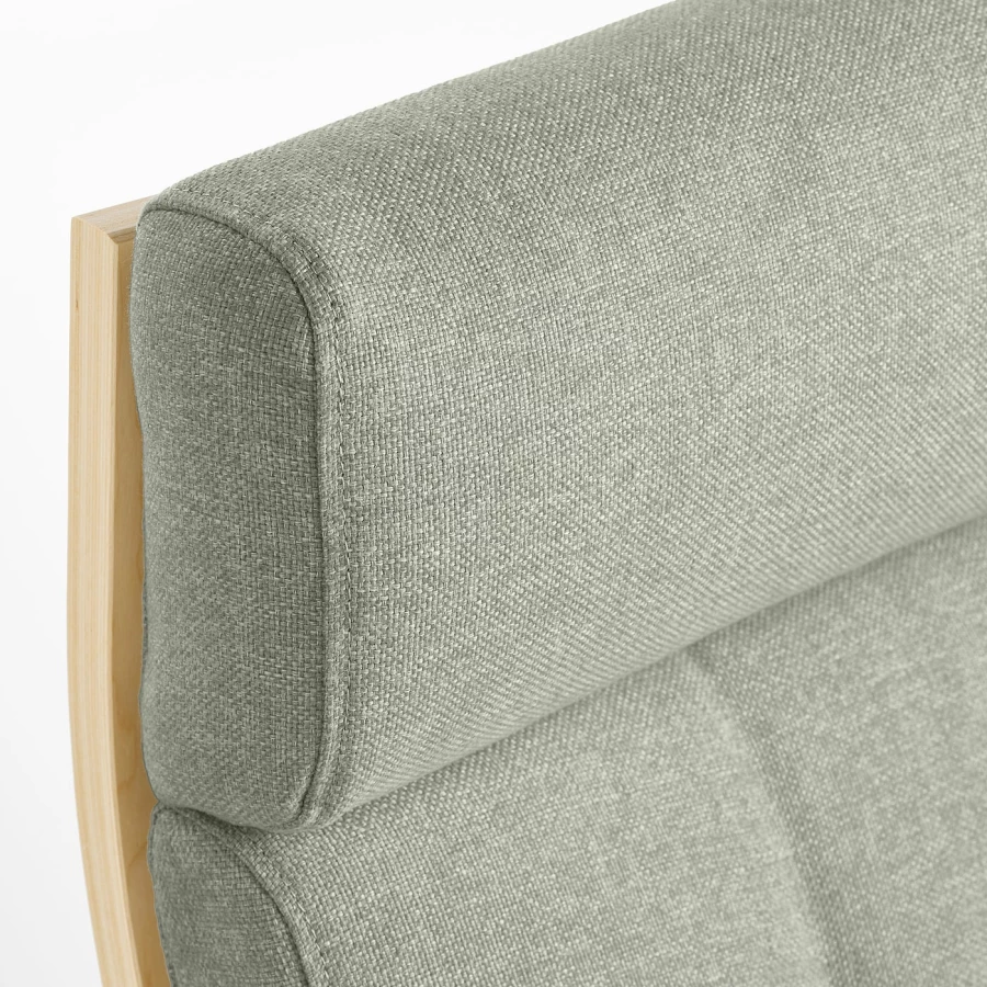 Кресло/табурет для ног - POÄNG / POАNG  IKEA/ ПОЭНГ ИКЕА,  72х66х7 см , зеленый/бежевый (изображение №3)