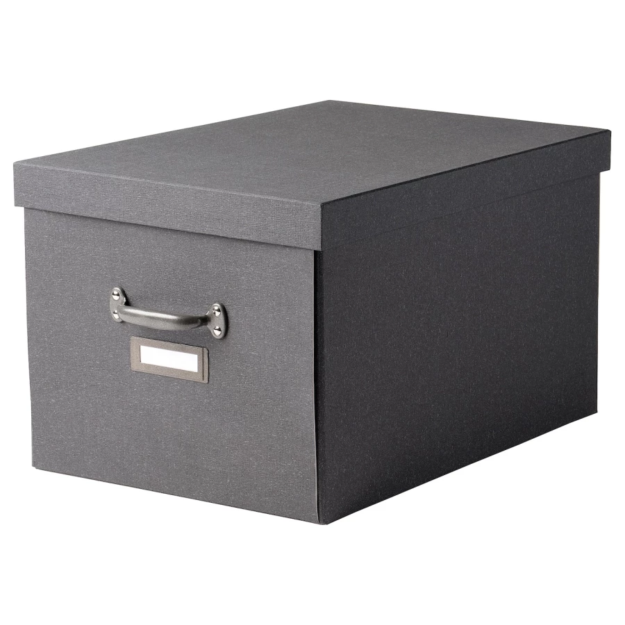 Коробка с крышкой - TJOG IKEA/ЧУГ ИКЕА, 35x56x30 см,  серый (изображение №1)