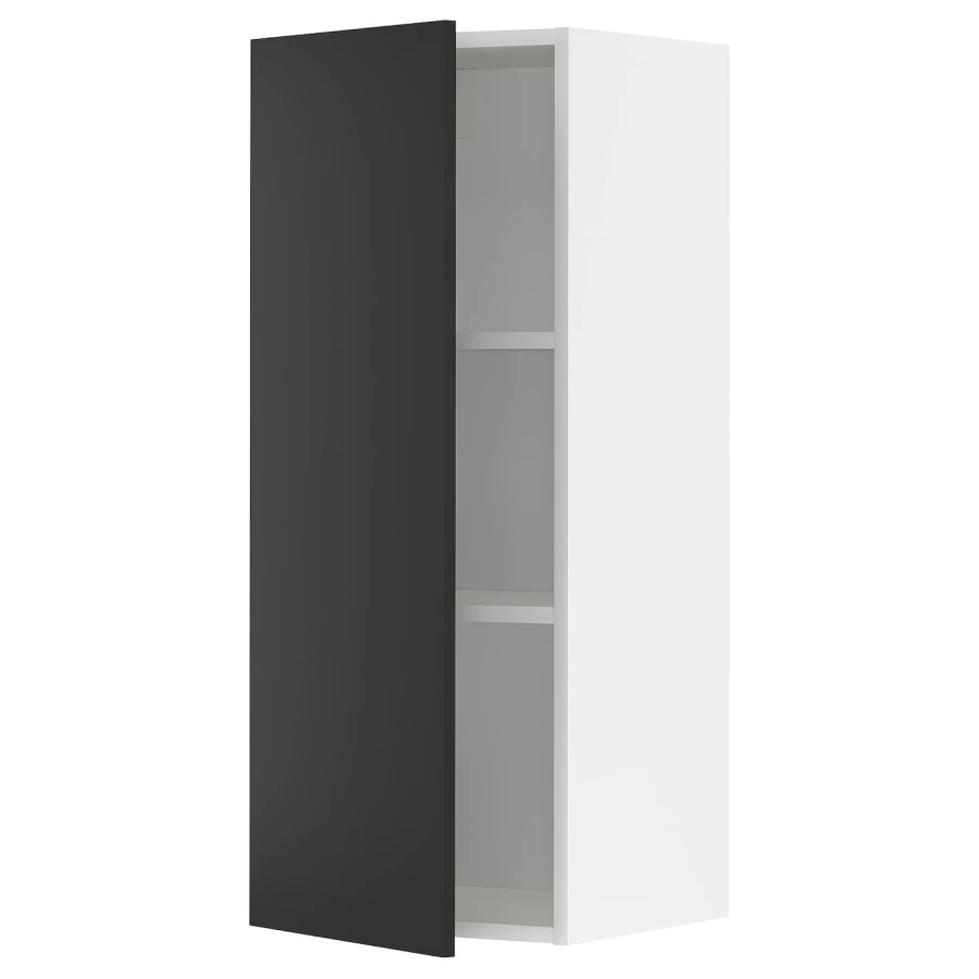 Навесной шкаф с полкой - METOD IKEA/ МЕТОД ИКЕА, 100х40 см, черный/белый (изображение №1)
