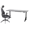 Игровой стол и стул - IKEA UPPSPEL/GRUPPSPEL, черный, 180x80 см, ИКЕА УППСПЕЛ/ГРУППСПЕЛ