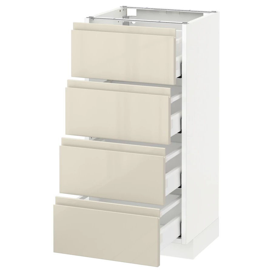 Напольный кухонный шкаф  - IKEA METOD MAXIMERA, 88x39x40см, белый/бежевый, МЕТОД МАКСИМЕРА ИКЕА (изображение №1)