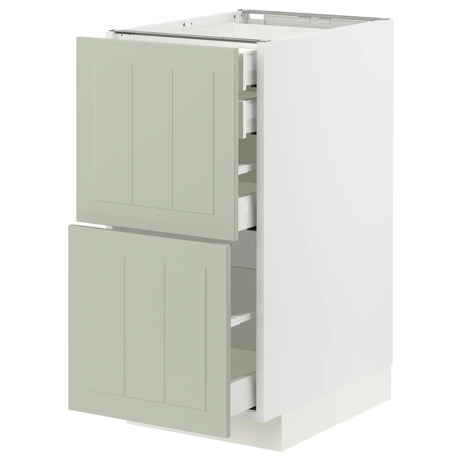 Напольный кухонный шкаф  - IKEA METOD MAXIMERA, 88x62x40см, белый/светло-зеленый, МЕТОД МАКСИМЕРА ИКЕА (изображение №1)