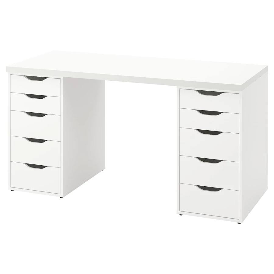 Письменный стол с ящиками - IKEA LAGKAPTEN/ALEX/АЛЕКС/ЛАГКАПТЕН ИКЕА, 140x60 см, белый (изображение №1)